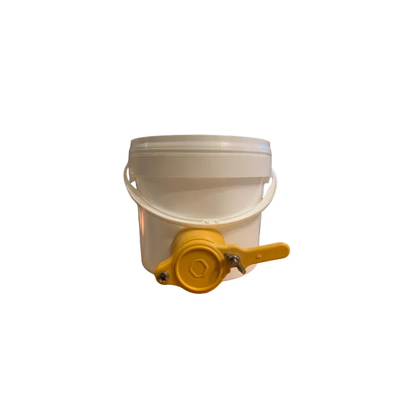 Round conical plastic bucket for food - 3 L - 5 kg honey with tap