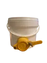 Round conical plastic bucket for food - 3 L - 5 kg honey with tap