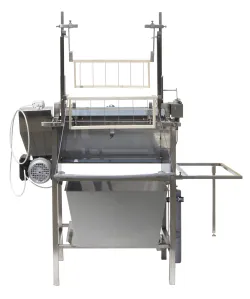 Semi-automatic uncapping machine, complete with opercle collecting tank, frame rack and Honey super holder