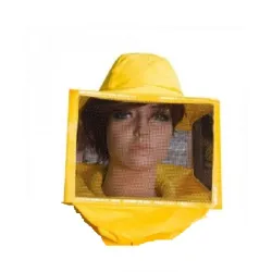 Beekeeper square hat with zinc-coated net, cotton canvas