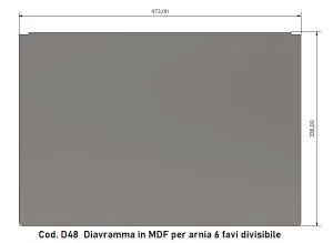 Diafragma de MDF para colmenas de poliestireno con 6 marcos partidos