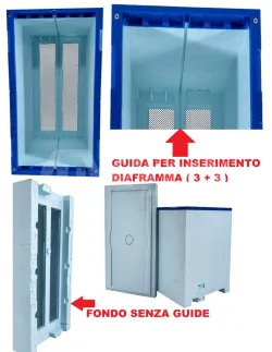 Arnia a cassettino d.b. 6 favi in polistirolo divisibile con bordatura blu senza guide per fondo