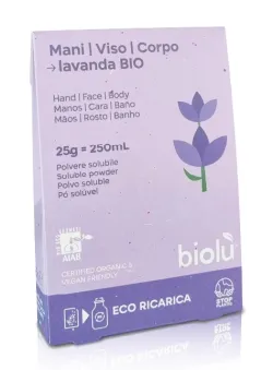 Limpiador hidratante de manos, cara y cuerpo - Polvo soluble ecorellenable 25 g