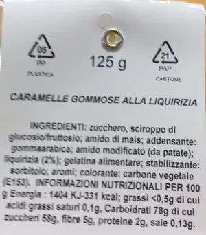 Caramelos de goma de regaliz y mora - Bolsa de 125 g