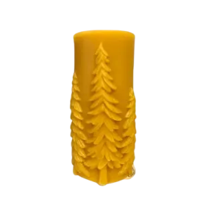 Large fir candle made from beeswax