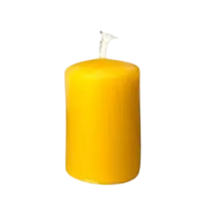 Small smooth candle made from beeswax