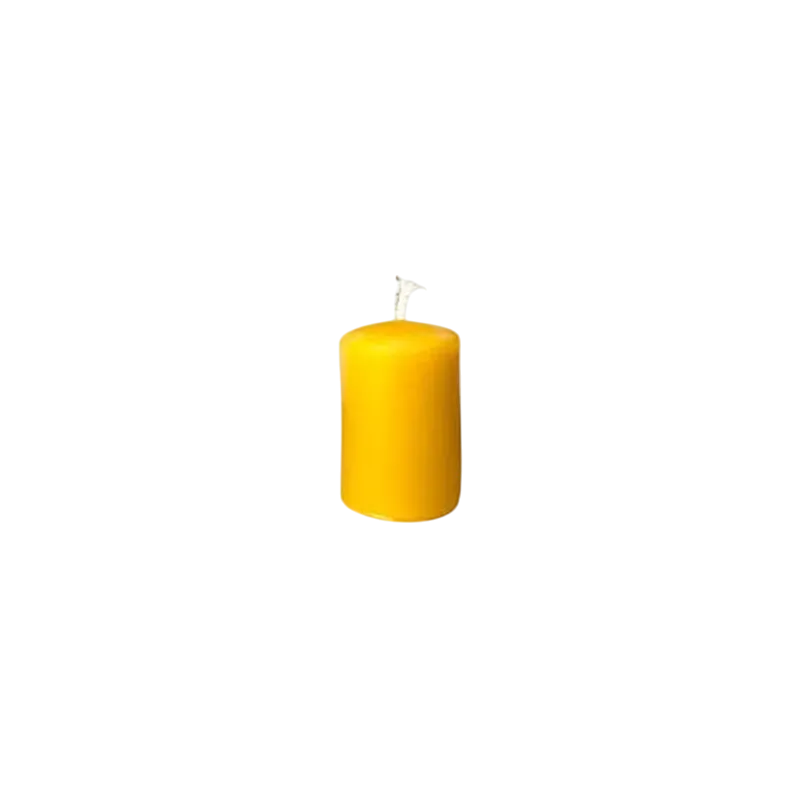 Small smooth candle made from beeswax