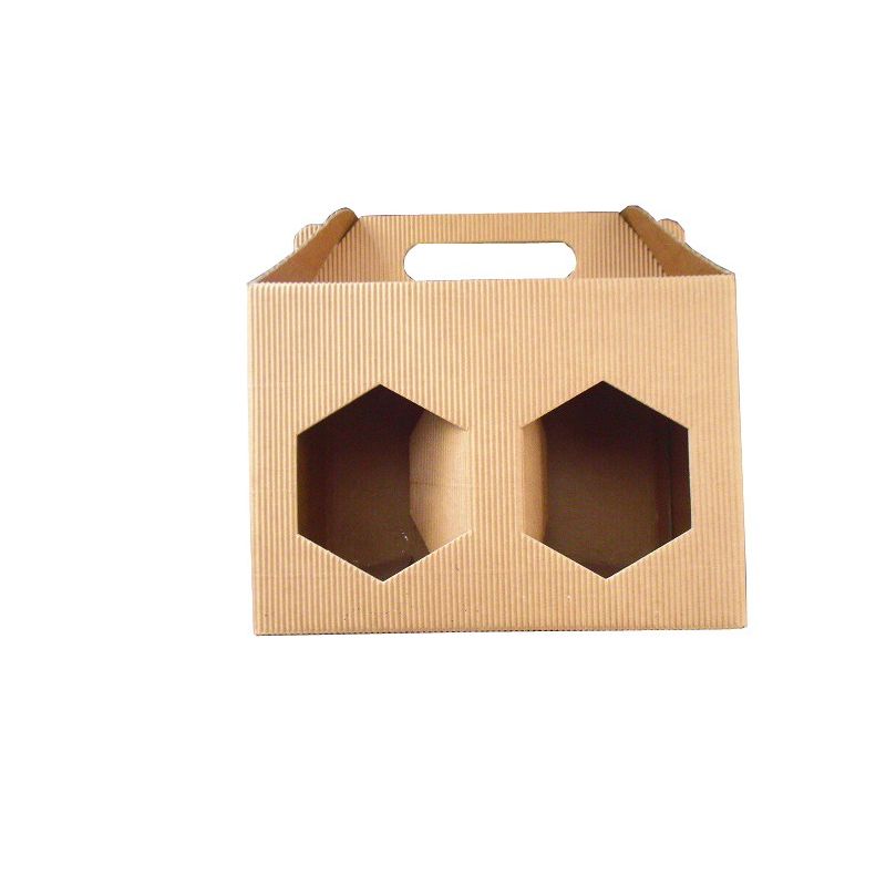 CARDBOARD BOX for 2 honey jars of 1 kg (brown)