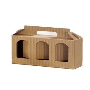 CARDBOARD BOX for 3 honey jars of 500g (brown)