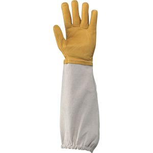 Gants en cuir qualité supérieure pour apicolture avec manchon en coton