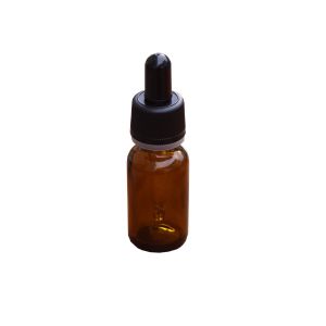 Flacon rond en verre jaune avec compte-gouttes 10 ml