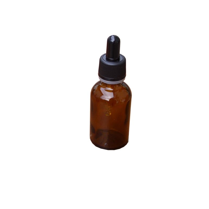 FLACONE ROTONDO IN VETRO GIALLO CON CONTAGOCCE 20 ml