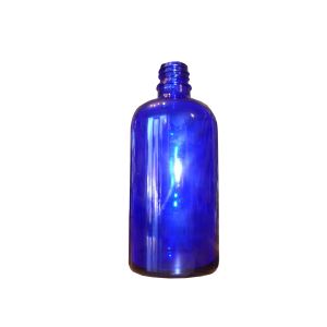 FLACONE IN VETRO BLU ROTONDO CON CONTAGOCCE 100 ml