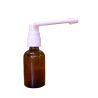 FLACONE ROTONDO IN VETRO GIALLO CON SPRAY LARINGEO RECLINABILE LUNGO 30 ml