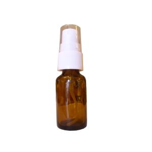 Flacon rond en verre jaune avec spray 15 ml