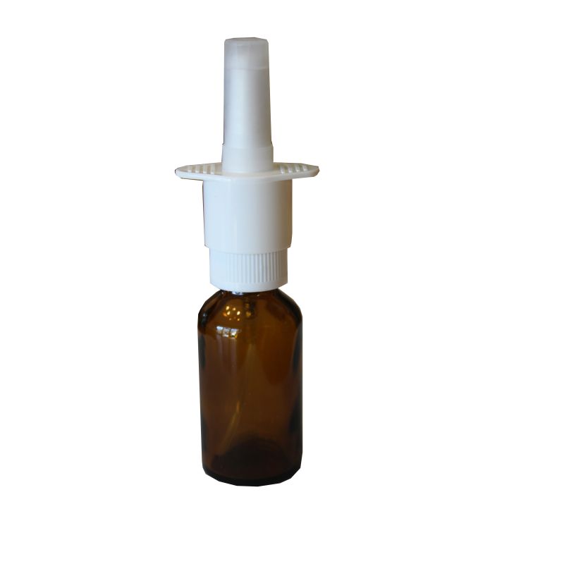 Flacon rond en verre jaune avec spray nasal 10 ml