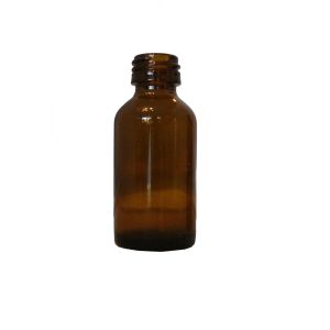 Yellow glass round bottle 10 ml