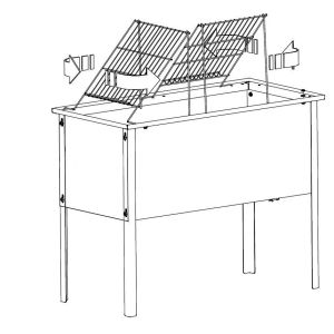 BANCO inox D.B. per DISOPERCOLARE con  vasca da 130x51x42 cm