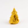 Fir beeswax candle with mini nativity scene