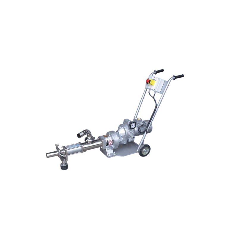 Screw honey pump with variable speed drive, stainless steel trolley, three-phase