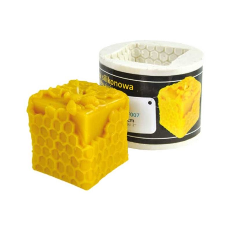 Silicone MOLD for candle with PRINTED CUBE 60 mm