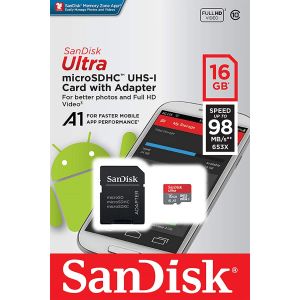 Scheda di Memoria MicroSDHC e Adattatore 16 GB