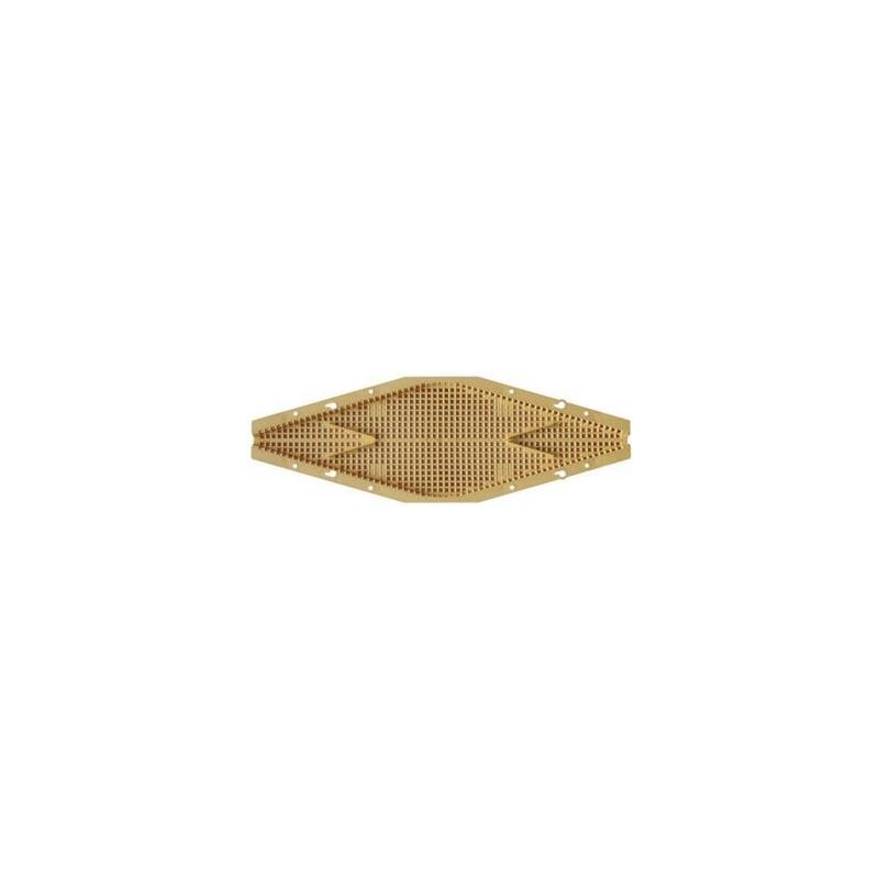 Lozenge bee escape for plastic bee escape board