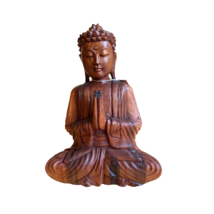 Bouddha en bois de 20 cm (position spéciale de la main "c" sembah)