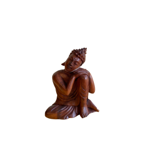 Bouddha en bois 20 cm (Bouddha se détend à droite)