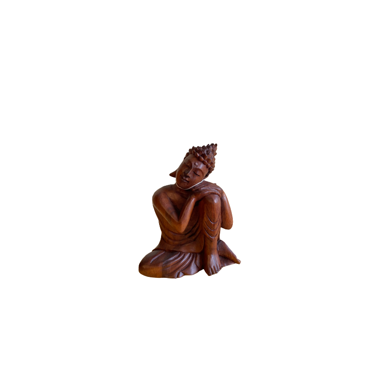 Bouddha en bois 20 cm (Bouddha se détend à droite)