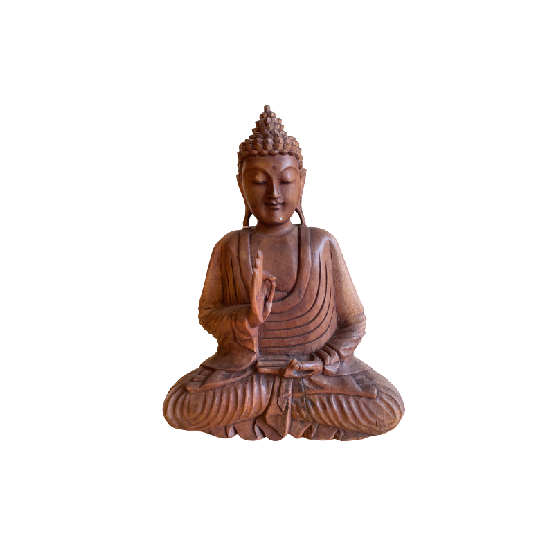 BUDDHA in LEGNO cm 20 NORMAL HAND POSITION G biasa