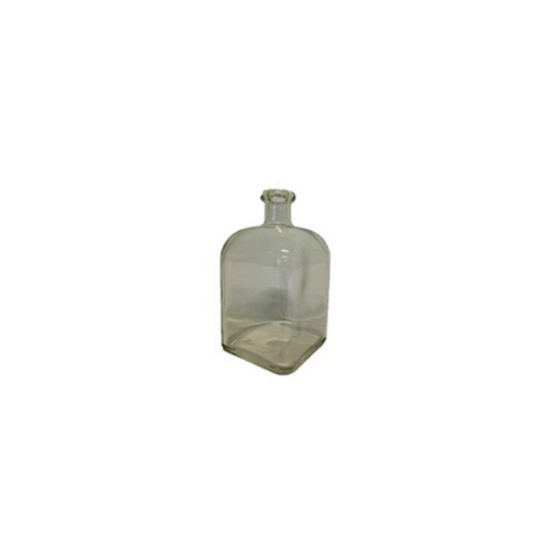 250 ml low SQUARE WHITE GLASS BOTTLE with CORK STOPPER