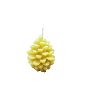 Open pine cone beeswax candle