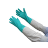 Nitrile "solvent" gloves with long cotton sleeves