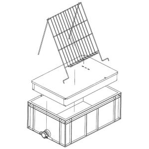 Banc de désoperculation en nylon avec réservoir de 60x40x28 cm