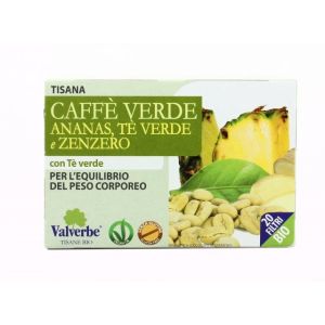 Organic green coffee herbal tea with pineapple, green tea and ginger