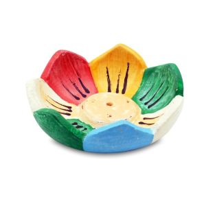 Multicolor terracotta flower burner