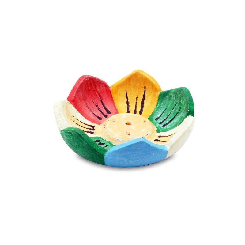 Multicolor terracotta flower burner