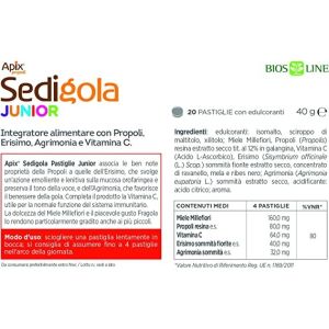 Apix propóleo sedigola junior 20 comprimidos sabor fresa