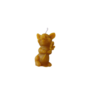 BEESWAX CANDLE PIG WITH FOUR-LEAF CLOVER