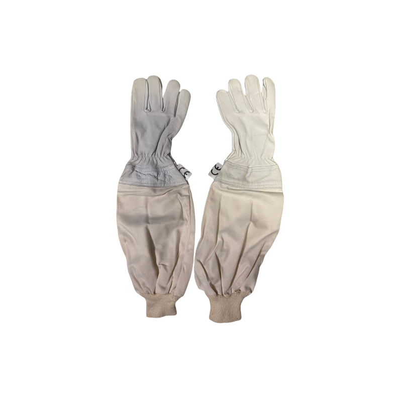 Gants en cuir pour apiculture avec manchon en coton