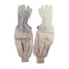 Leather gloves for beekeeping with cotton sleeve