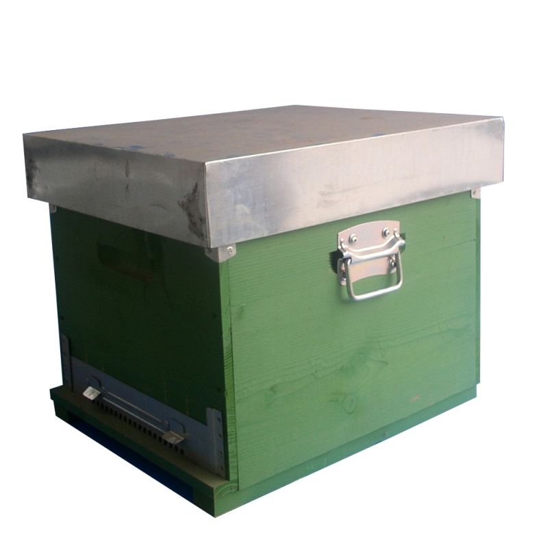 Dadant kubik paraffined beehive 10 honeycomb with fixed anti varroa bottom