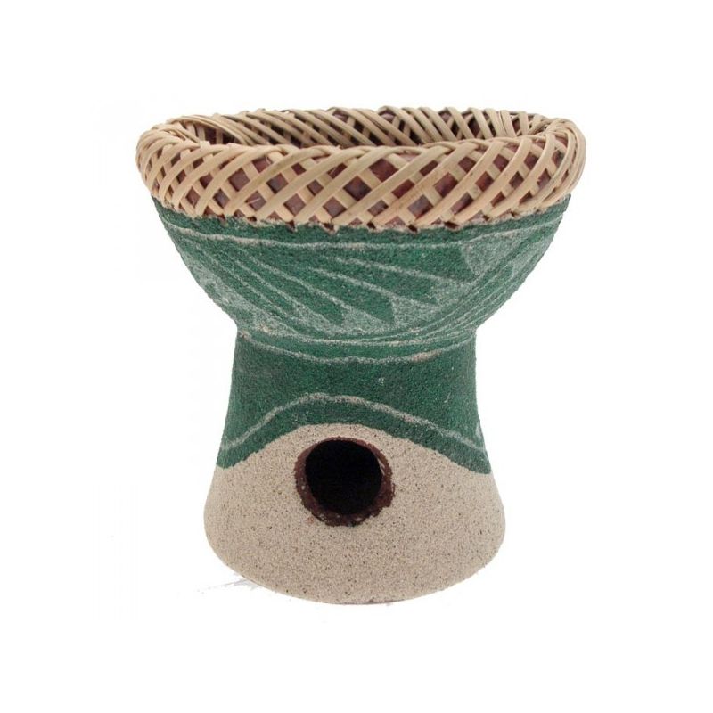 Terracotta and colored sand burner d. cm 9 x h. cm 8