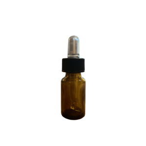 Flacon rond en verre jaune avec compte-gouttes 5 ml