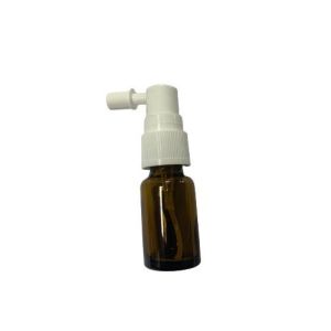 Gelbe Glasrundflasche mit kurzem Kehlkopfspray 5 ml