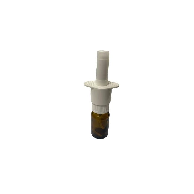 Flacon rond en verre jaune avec spray nébuliseur nasal 5 ml