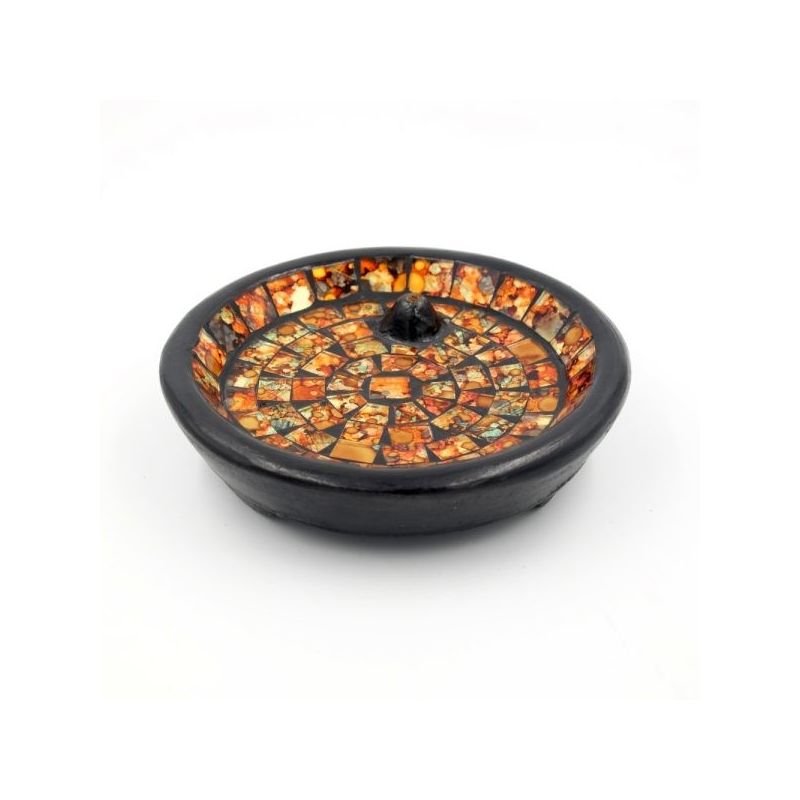 Terracotta mosaic bowl burner