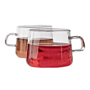 Set of 2 glass mugs 300 ml