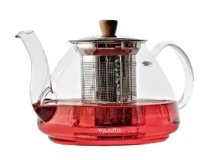 Marigold glass teapot with steel filter 1000 ml - Neavita